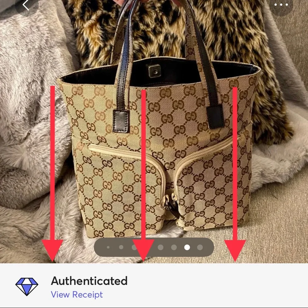 SOLD Authentic Gucci Monogram Hand Bag - Picture 3 of 14